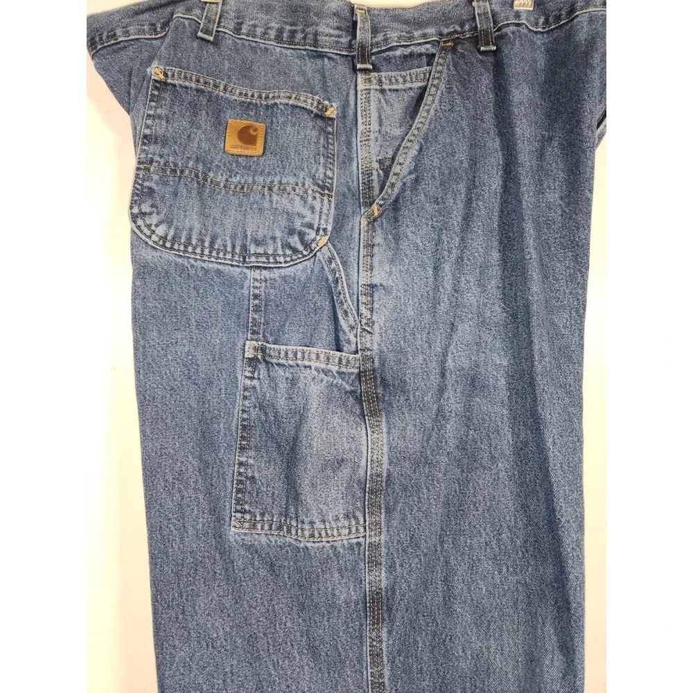 CARHARTT Carpenter Jeans Mens 42x29 Blue Loose Original Fit B13-DPS Workwear Vtg